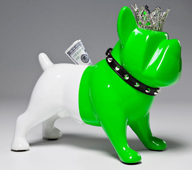 Hucha perro rey verde