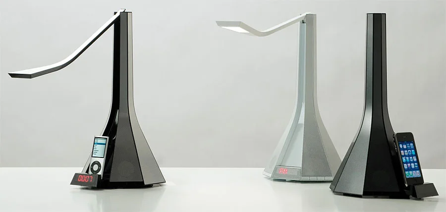 Lampara Diva con dock para Ipod y altavoces