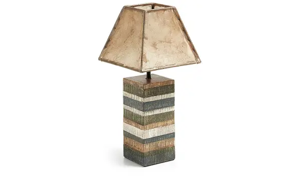 Lampara de madera vintage pachment