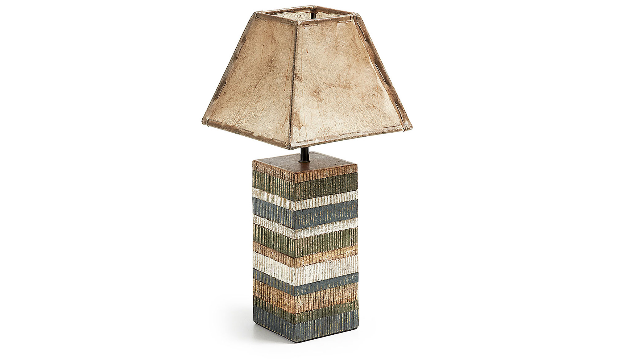 Lampara de madera vintage pachment