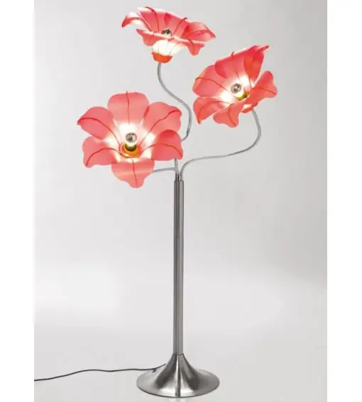 Lámpara de pie flores rojas