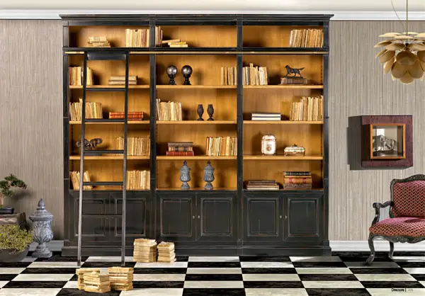 Libreria con escalera 3 cajones