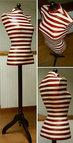 Maniquí estampado franjas granates