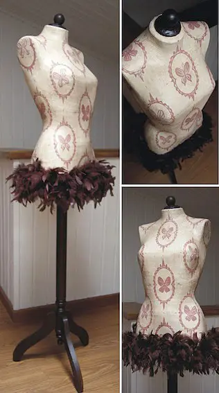 Maniquí estampado mariposas victorianas