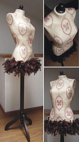 Maniquí estampado mariposas victorianas