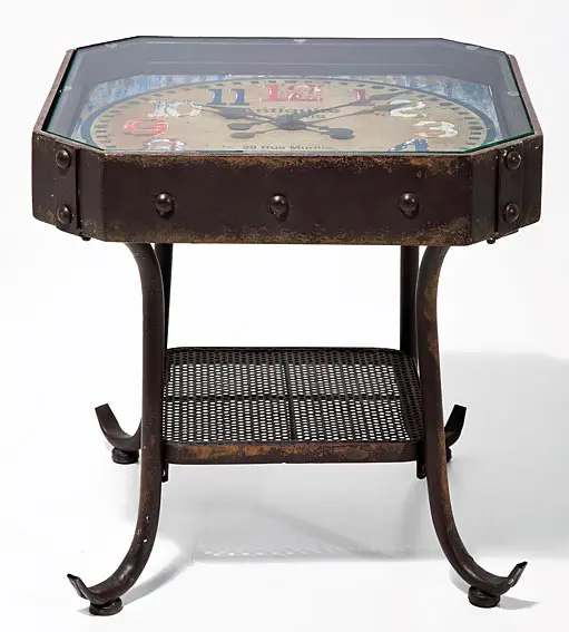 Mesa Auxiliar Reloj Antiguo