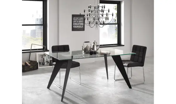 Mesa Koda con cristal transparente