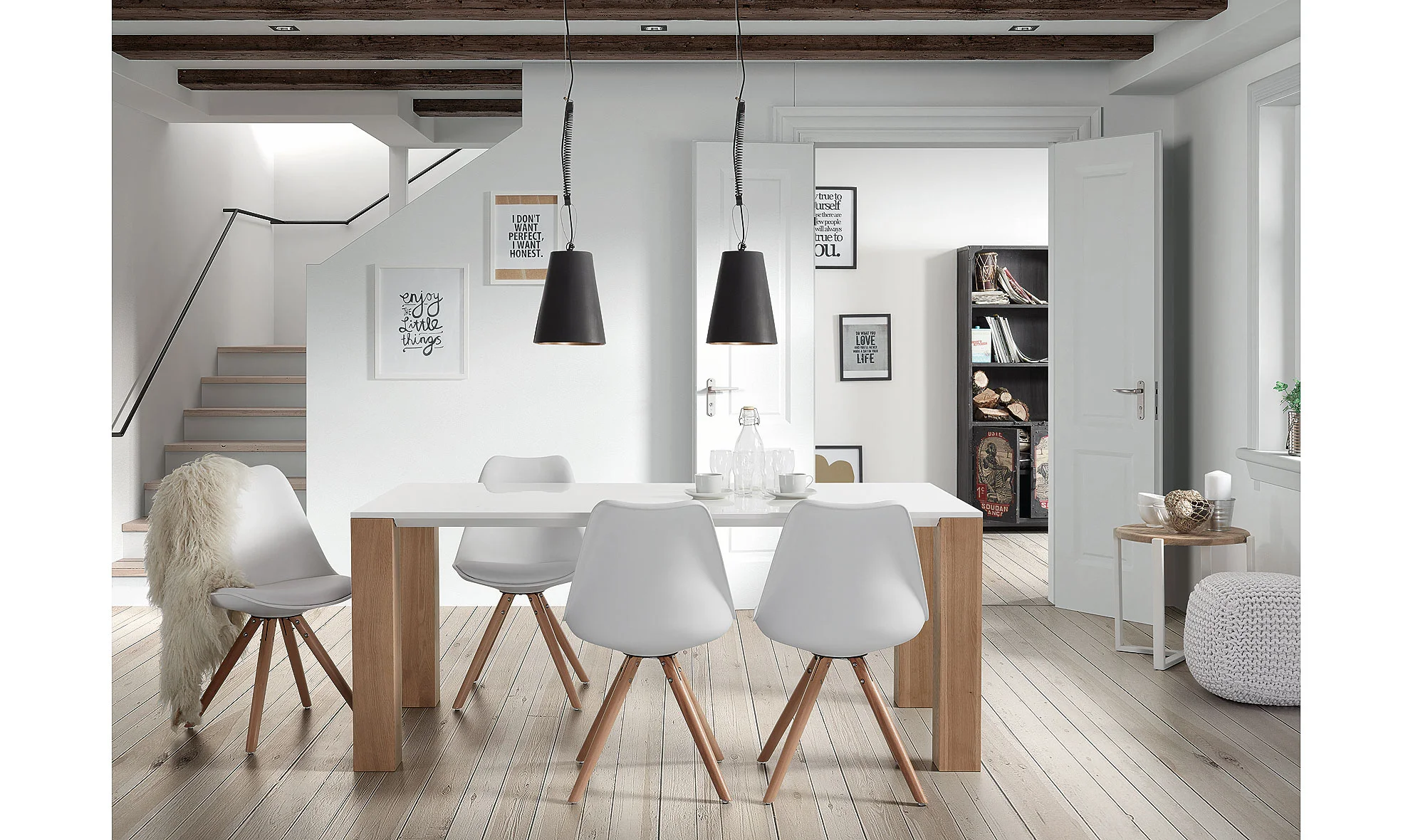 Mesa Zora con tope blanco