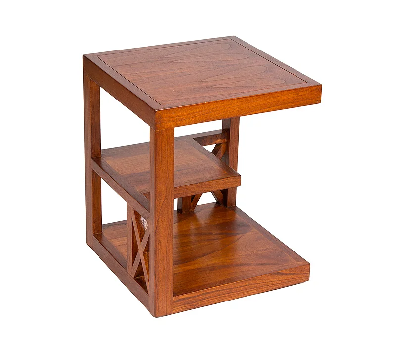 Mesa auxiliar colonial Rinca con estante