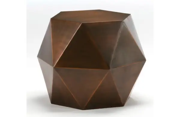 Mesa auxiliar geométrica cobre