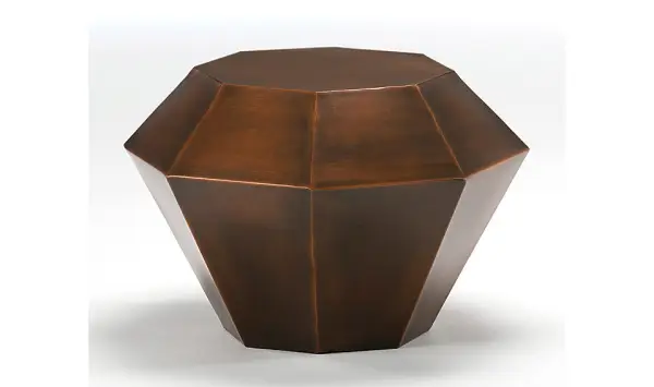 Mesa axuliar diamante pequeña cobre