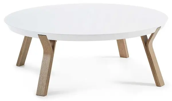 Mesa centro SOLID roble gris lacado mate blanco puro