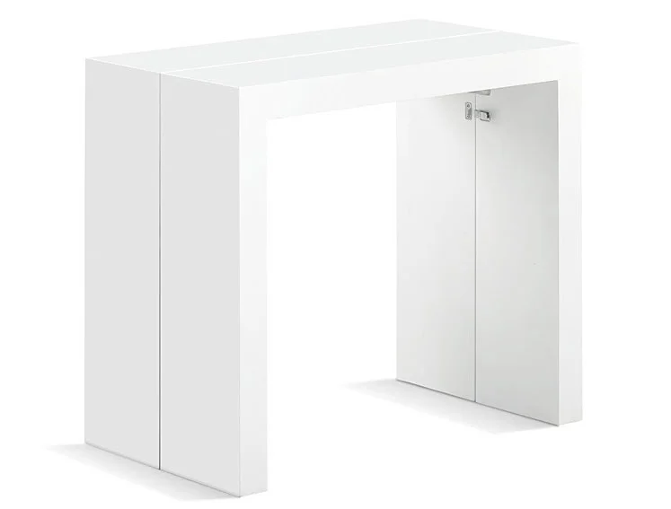 Mesa consola extensible plegable blanca
