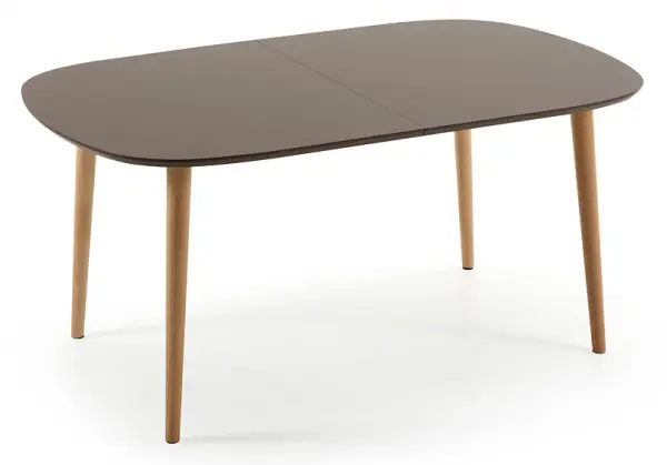 Mesa de Comedor ovalada marrón Moderna Oqui