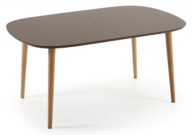 Mesa de Comedor ovalada marrón Moderna Oqui