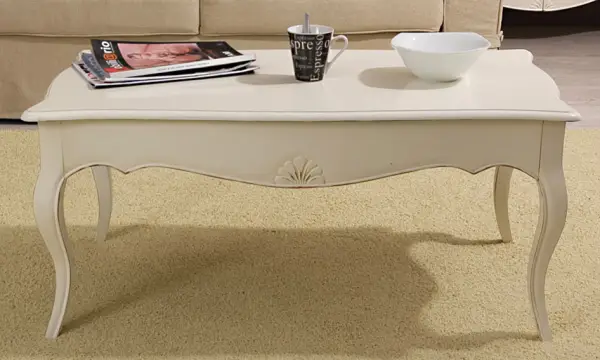 Mesa de centro blanca Vintage París