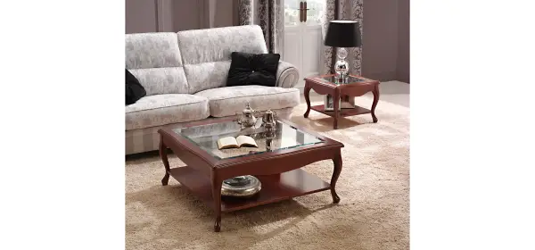 Mesa de centro cuadrada elevable clásica Alethi