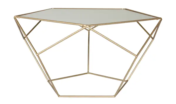 Mesa de centro dorada moderna Dodecaedro