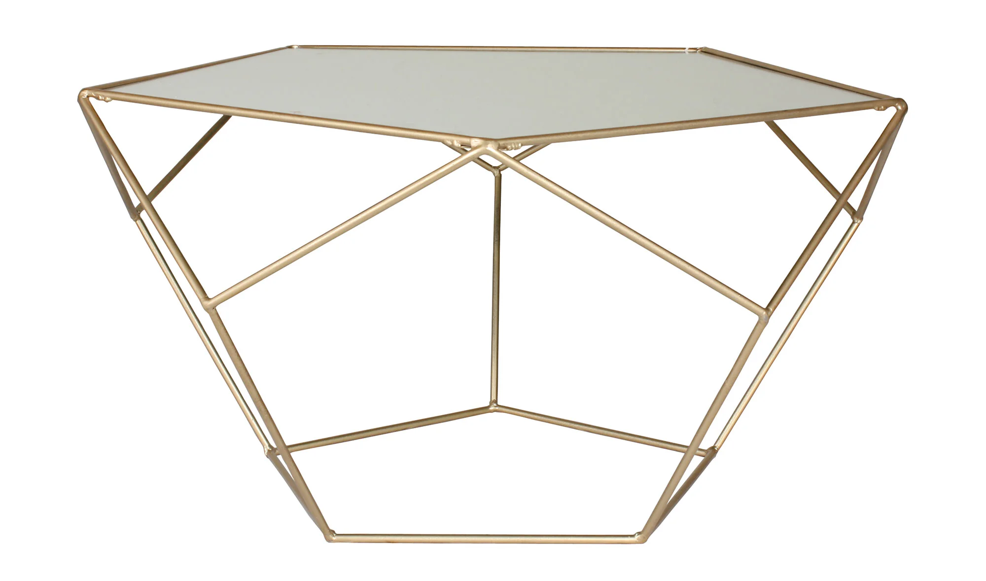 Mesa de centro dorada moderna Dodecaedro