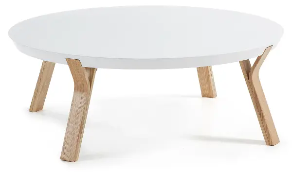 Mesa de centro fresno lacado mate blanco puro