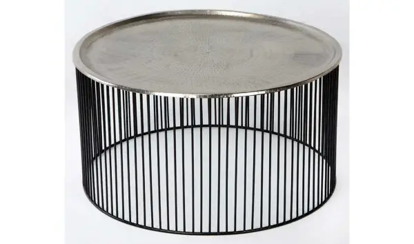 Mesa de centro hierro negro plata