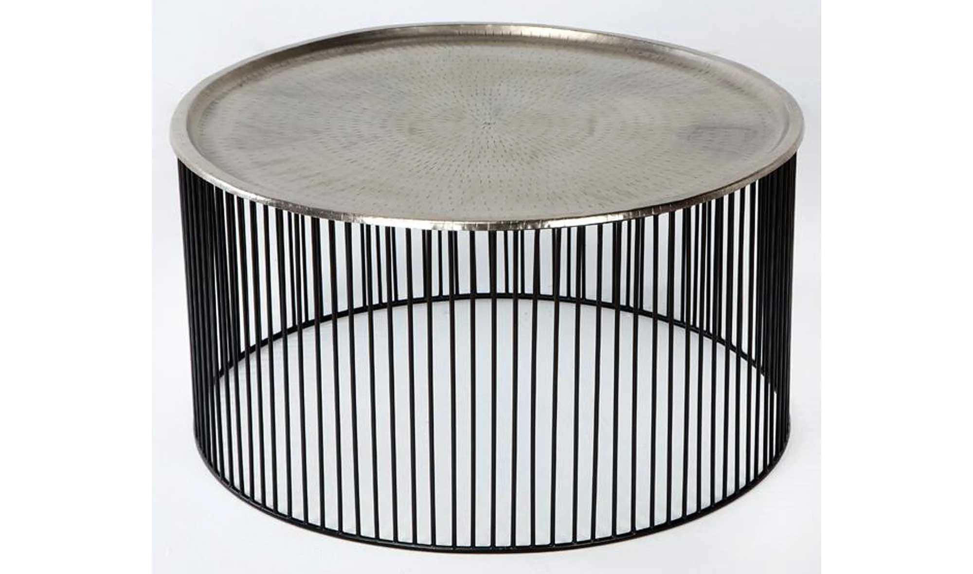 Mesa de centro hierro negro plata