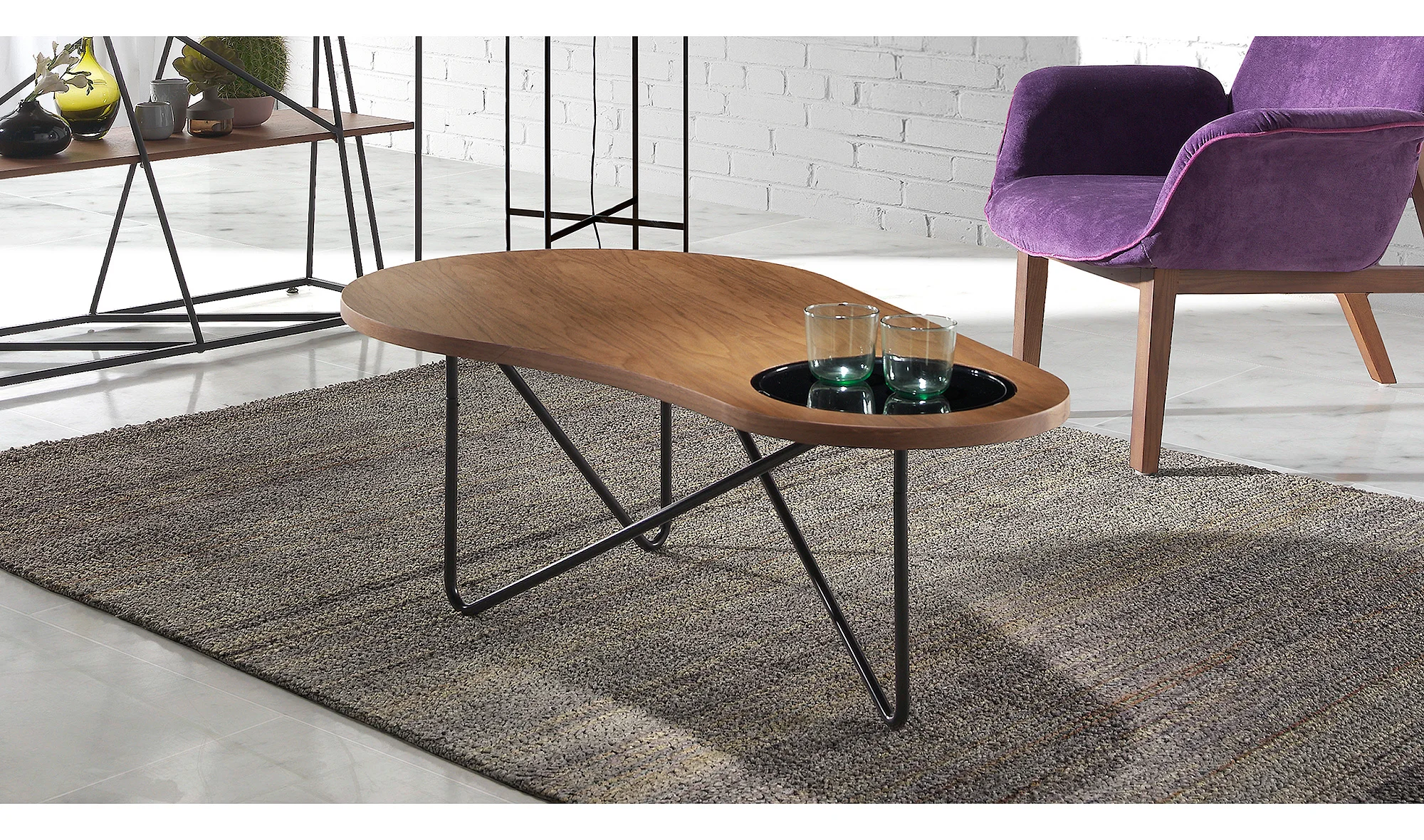 Mesa de centro industrial Bering