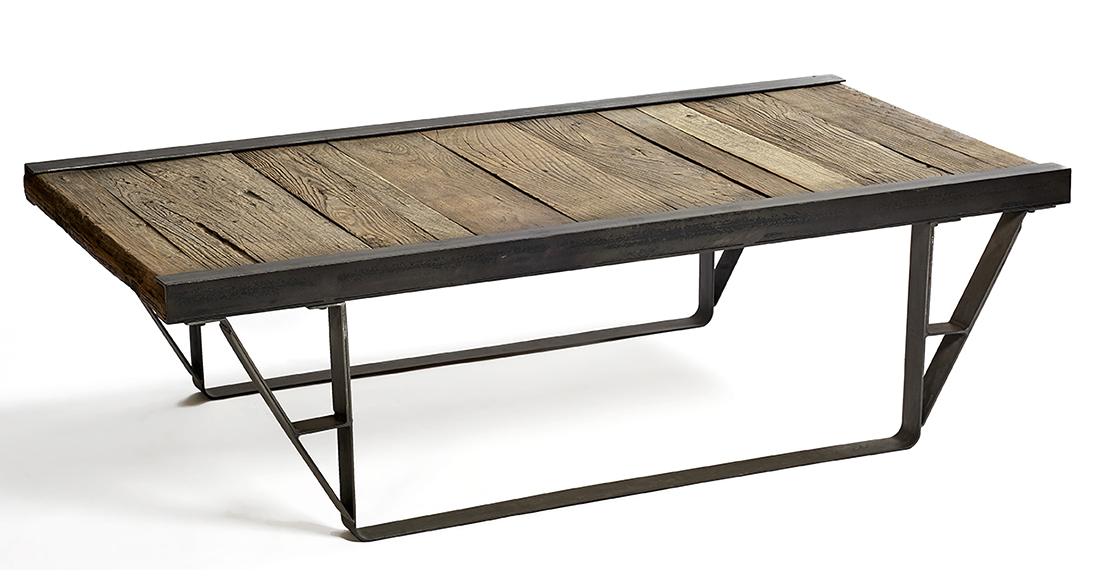 Mesa de centro industrial patín