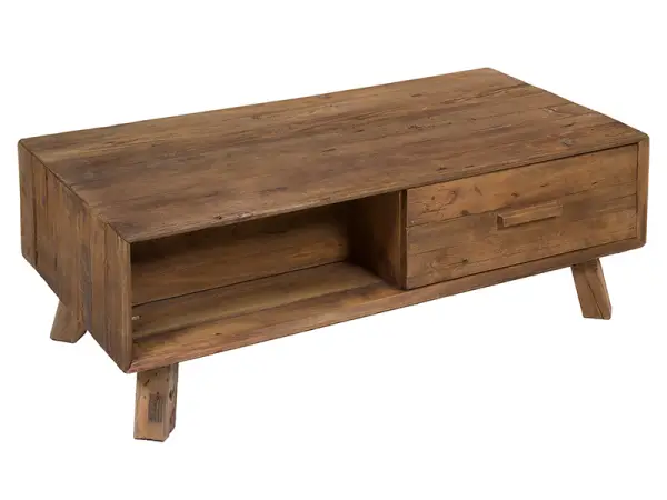 Mesa de centro nórdica 2 hueco 2 cajón Dare