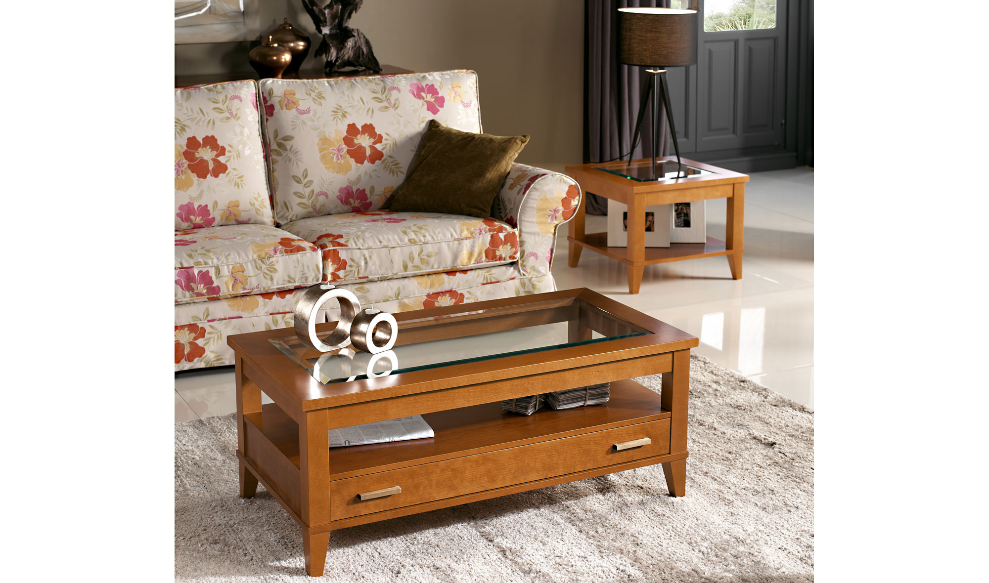 Mesa de centro rectangular elevable clásica Anoteli