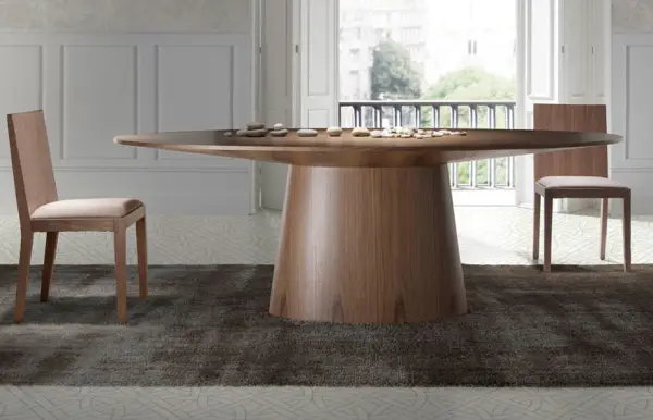Mesa de comedor ovalada nogal Villamil