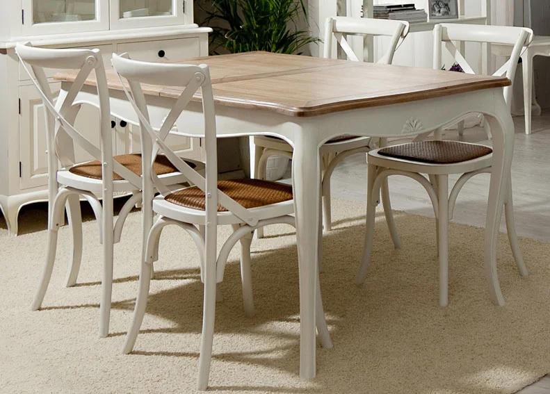 Mesa de comedor extensible bicolor Vintage París