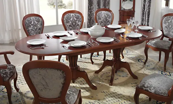 Mesa de comedor extensible clásica Loreta