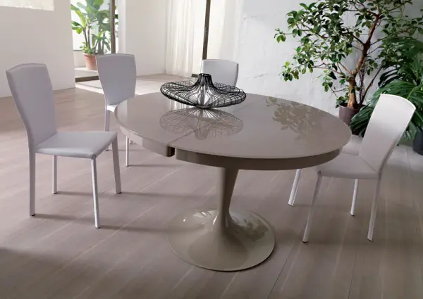 Mesa de comedor extensible laca Moderna Eclipse