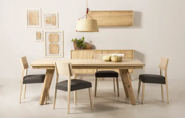 Mesa de comedor extensible madera Carin