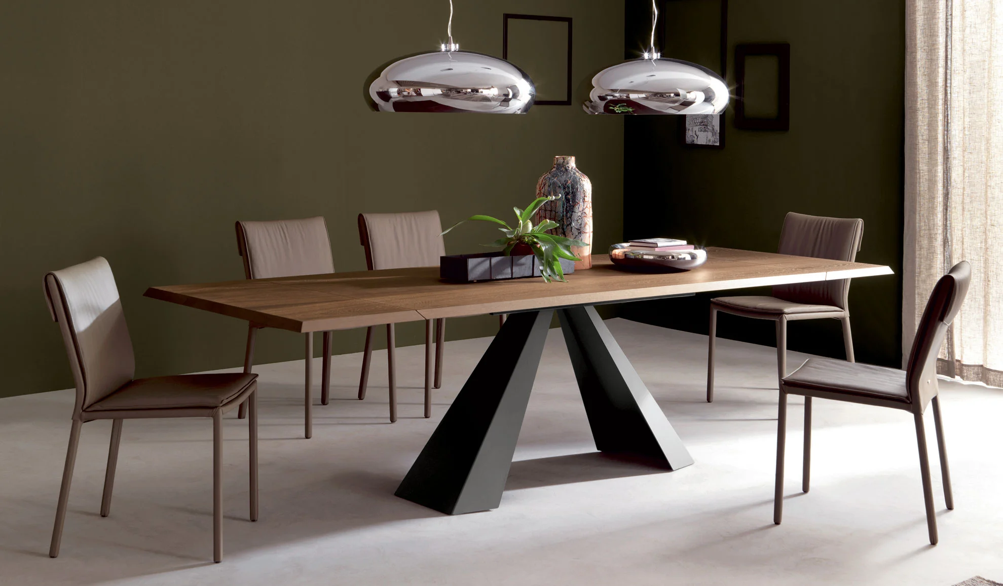 Mesa de comedor extensible madera Moderna Eliot