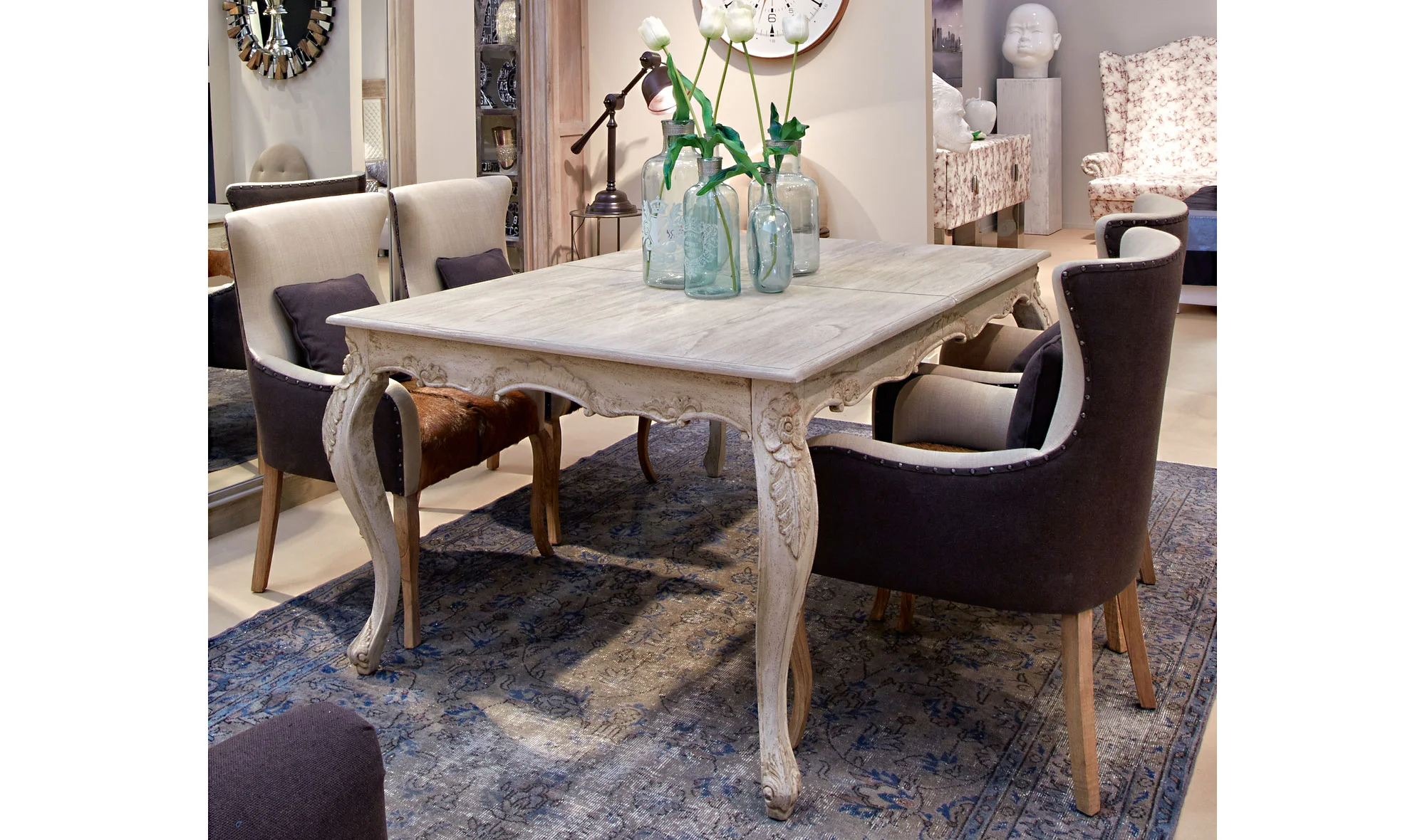 Mesa de comedor extensible vintage Lousion