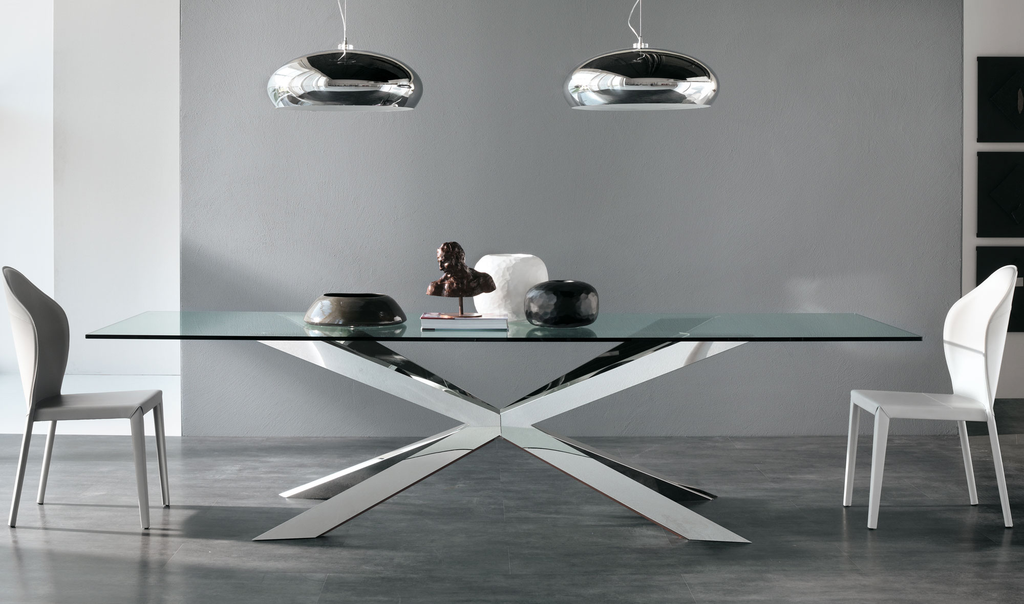 Mesa de comedor cristal rectangular Spyder Cattelan de lujo en  . Tu tienda de muebles de lujo