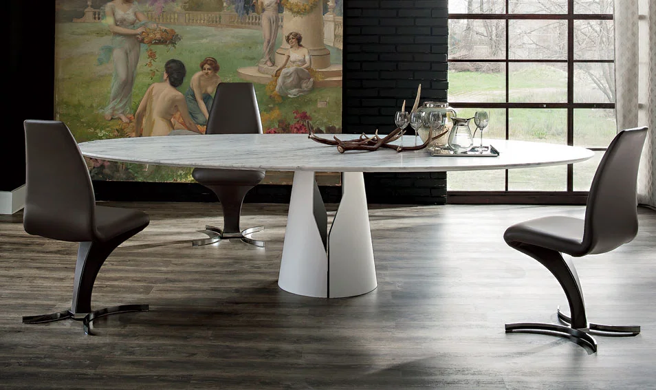 Mesa de comedor ovalada moderna Giano