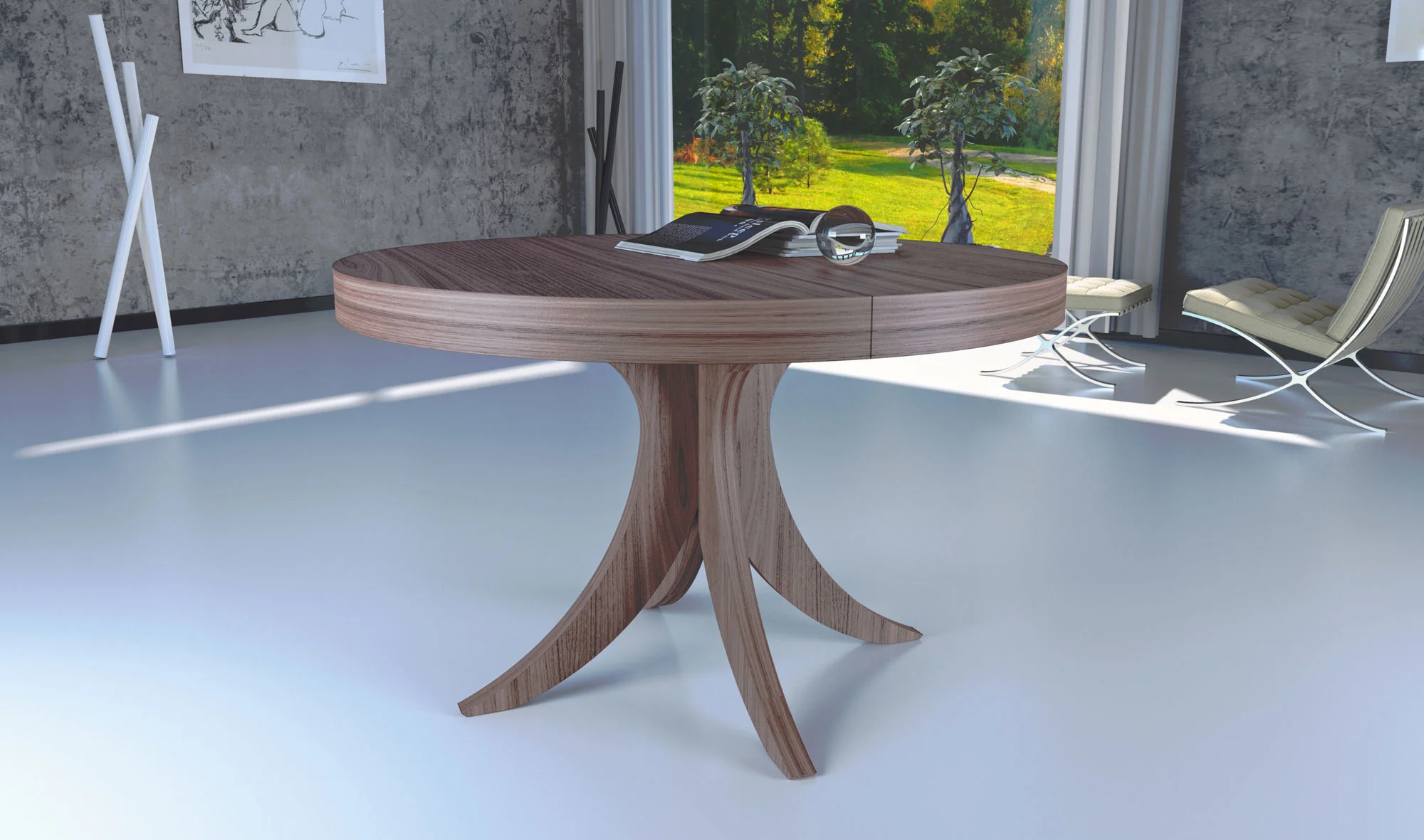Mesa de comedor redonda extensible moderna Ronda