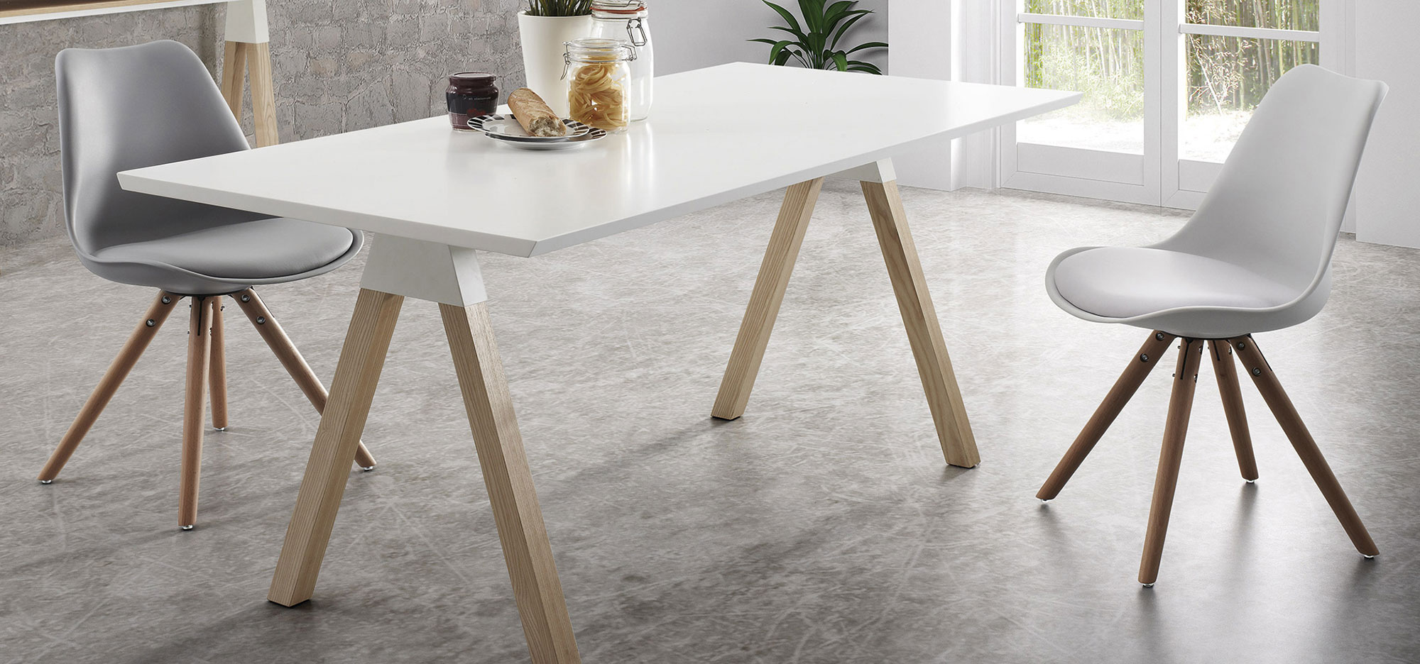 Mesa de madera natural Nórdica Stick Mesa de madera natural Nórdica Stick