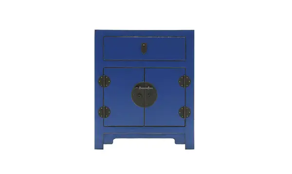 Mesa de noche oriental azul