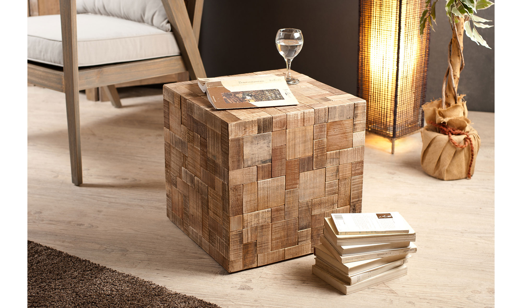 Mesa de rincón cubo vintage Mosaico