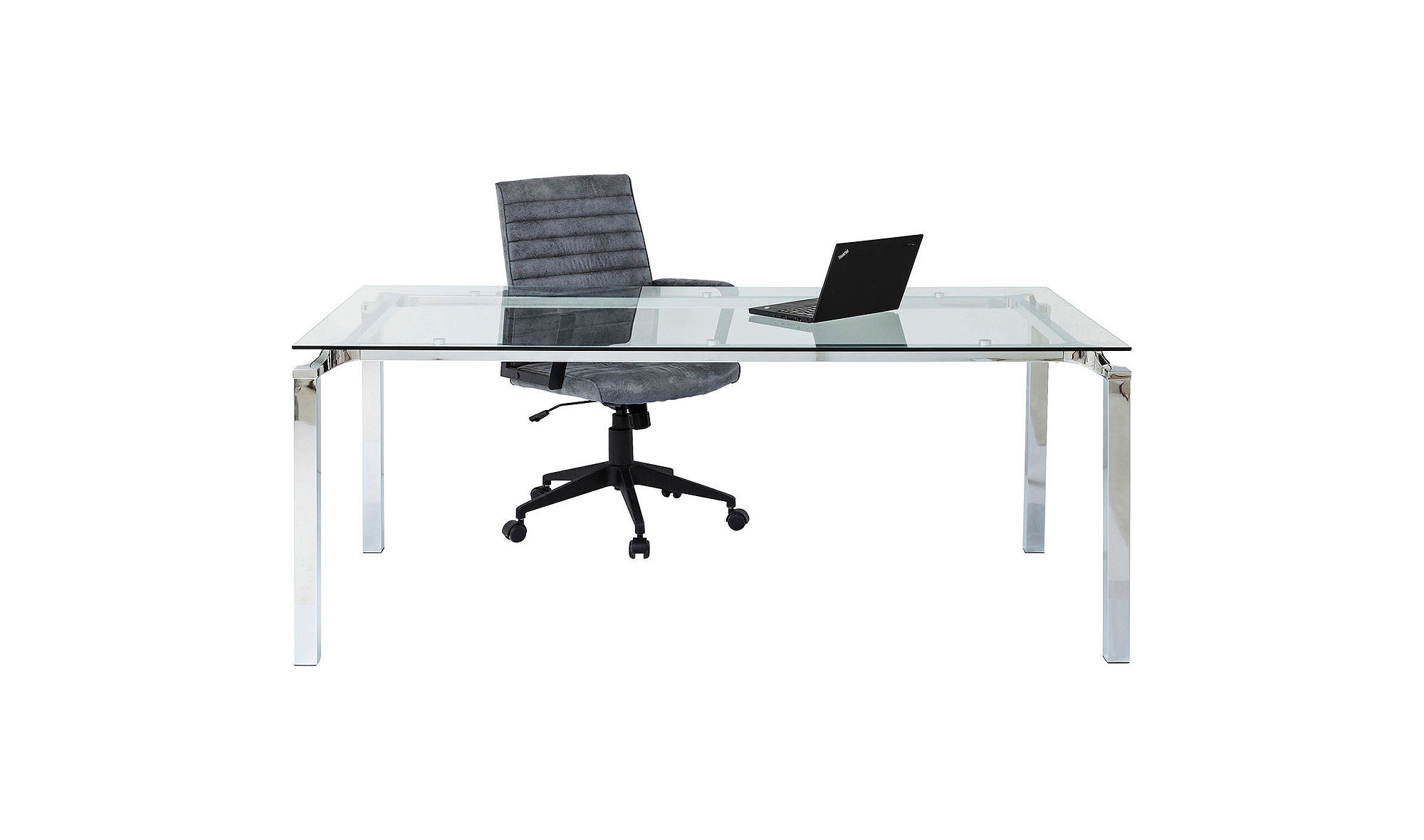 Mesa escritorio de cristal Lorenco cromo