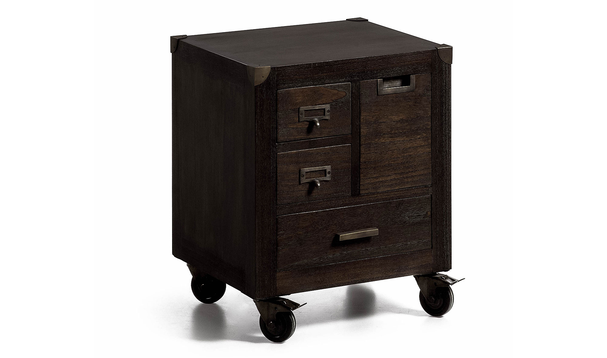 Mesita de noche con ruedas vintage Industrial