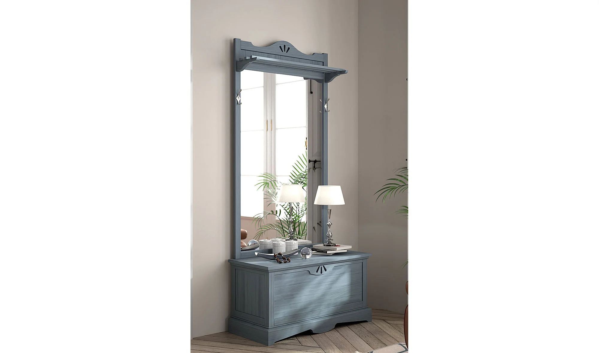 Mueble de entrada caramelo colonial Decco