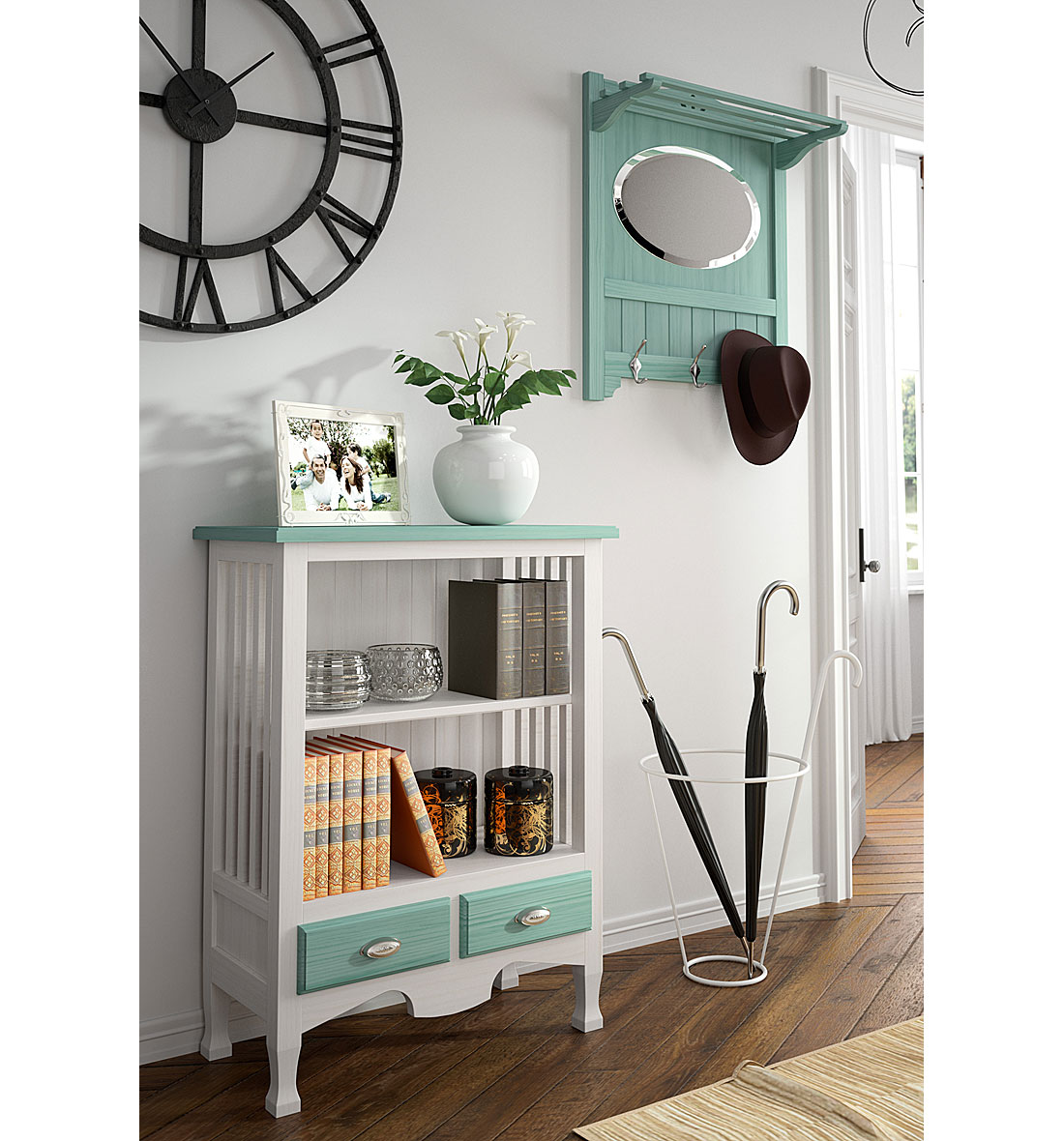 Mueble de entrada colonial Decco