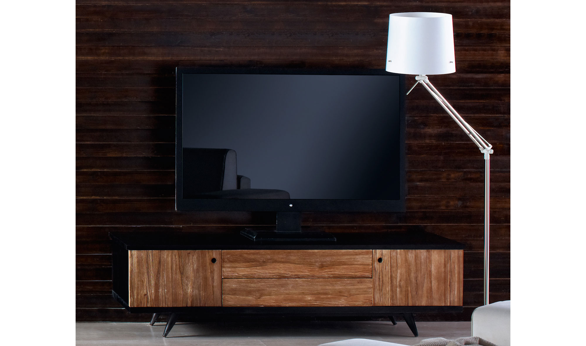 Mueble tv 2 cajones 2 puertas vintage Maze