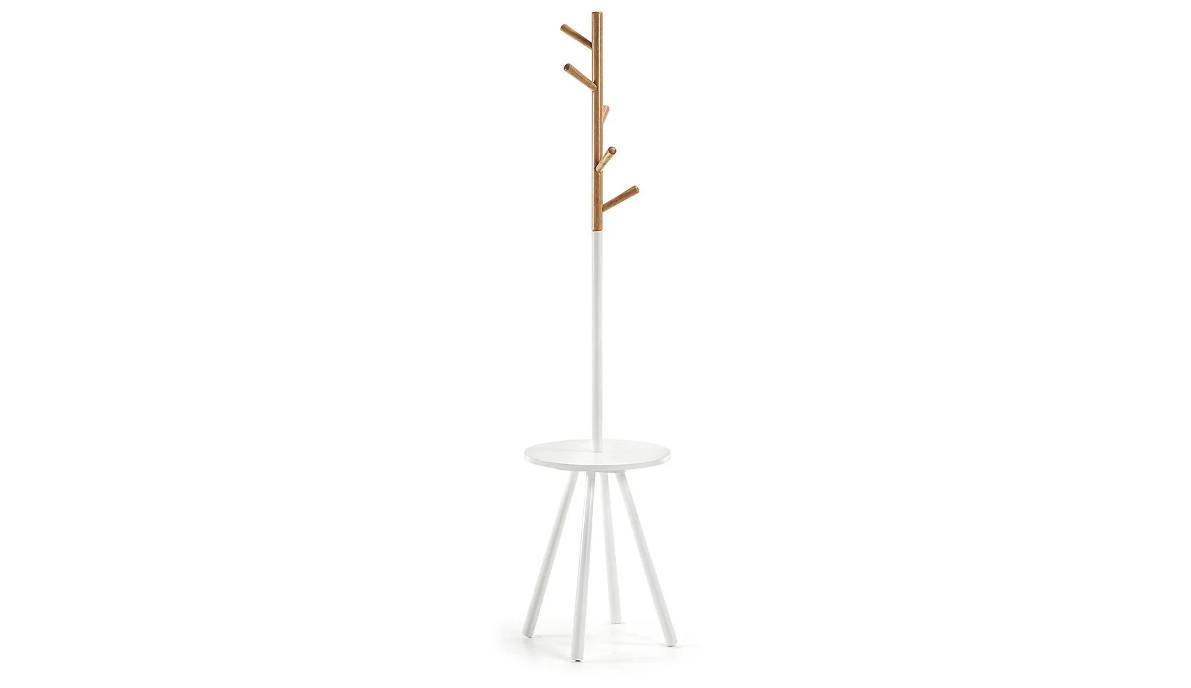 Perchero velador Nerb blanco y madera