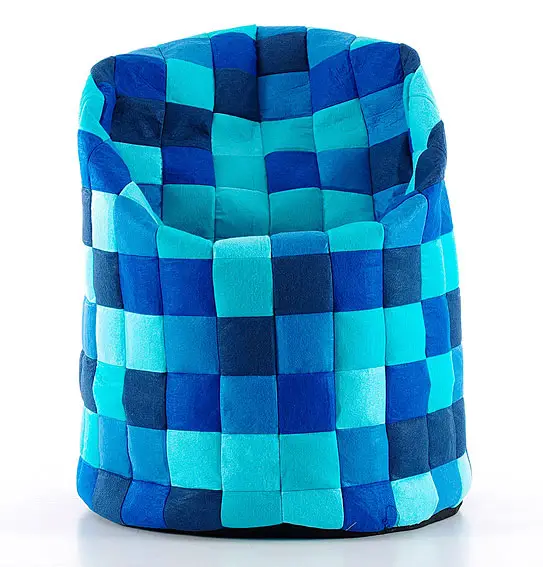Pouf azul patchwork Pops